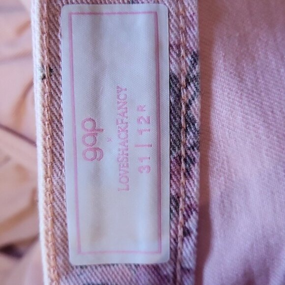GAP x LoveShackFancy Pink Ruffled Jean Mini Skirt  SZ 12 NWT - Picture 6 of 10
